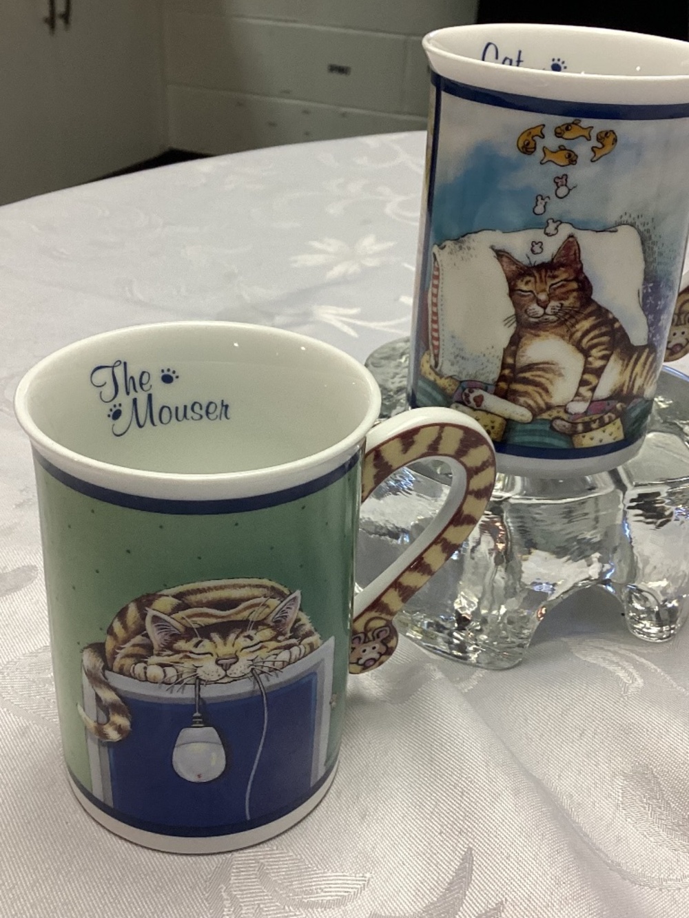 The Mouser and CAT NAP.  Danbury Mint Cat Mug Set by Gary Patterson‎
